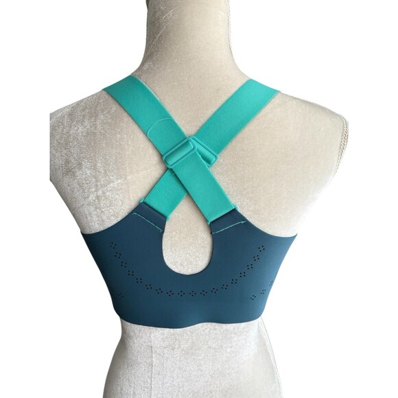 Duluth Trading Co High Impact Bonded Zip Front Sports Bra Size 8 Teal Blue - Picture 4 of 12